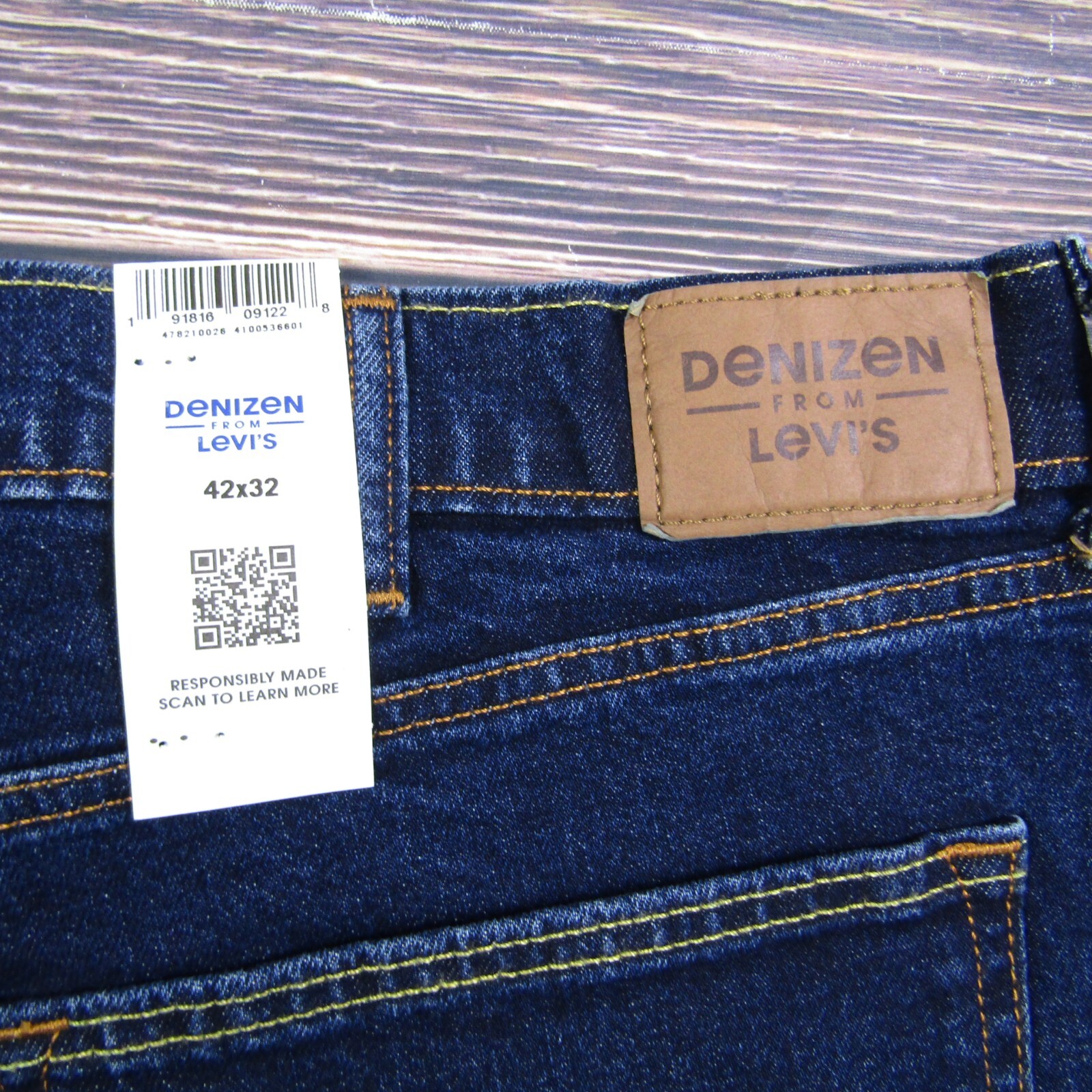 Denizen Levi's NEW NWT Mens 42x32 285 Relaxed Denim Jeans Dark Wash Blue thumbnail 6