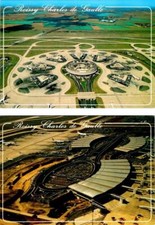 2~4X6 Postcards Rossy-En-France, France CHARLES DE GAULLE AIRPORT & TERMINAL 2