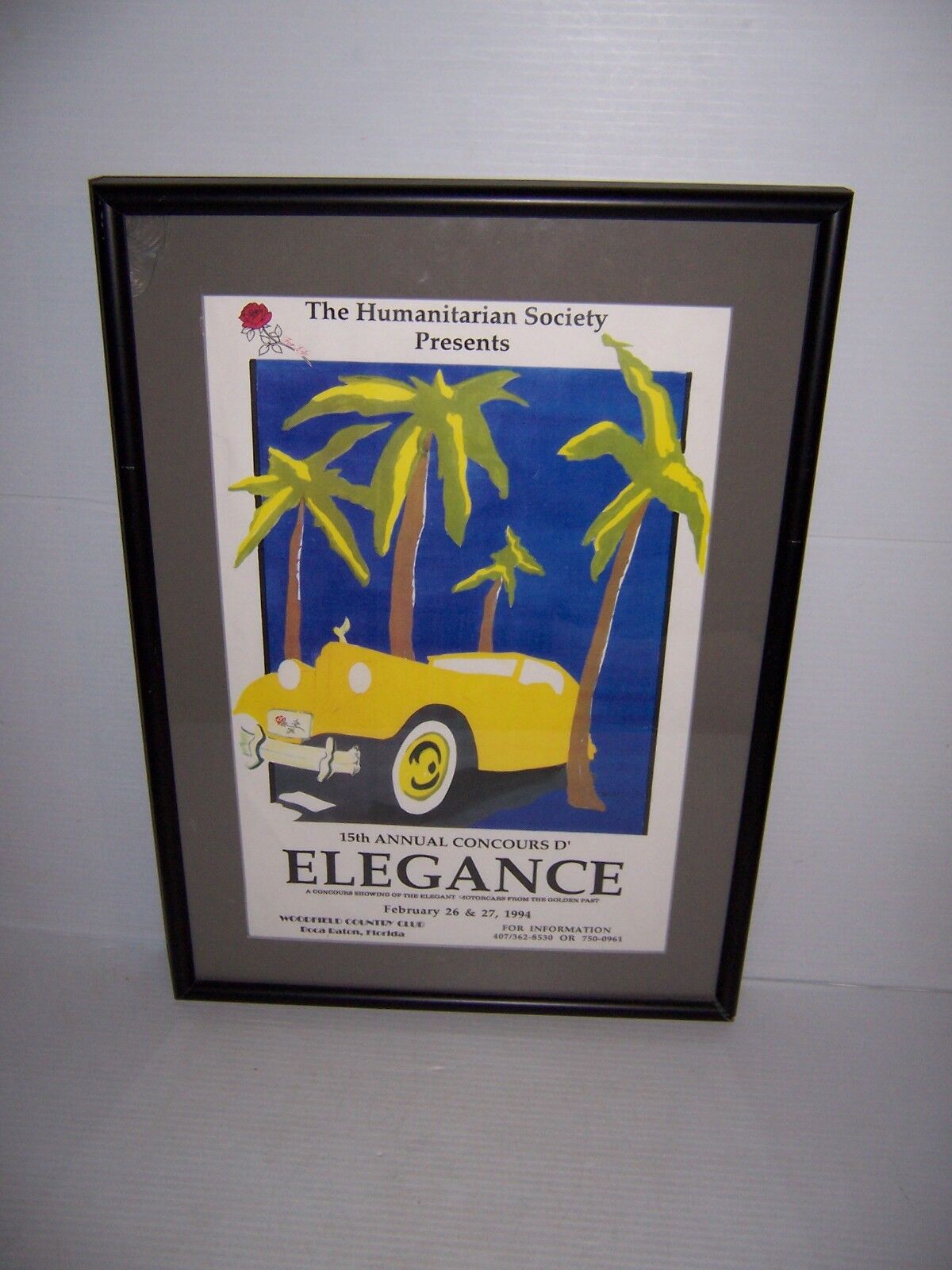 15th Annual Concours D' Elegance 1994 Boca Raton Florida Framed Poster Bezpłatna wysyłka, klasyczna