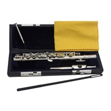 Flute White Brass New Piccolo  style 16 Hole with E Key Instrument Half
