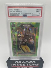 2021 Panini Prizm Najee Harris New Recruits Green Cracked Ice Prizm  #NR8 PSA9