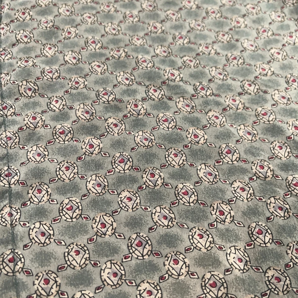Camisa De Seda De Colección Para Hombre Mediana M Verde Estampado Geométrico Tapeta Oculta Preppy Años 90 Foto 4 de 4