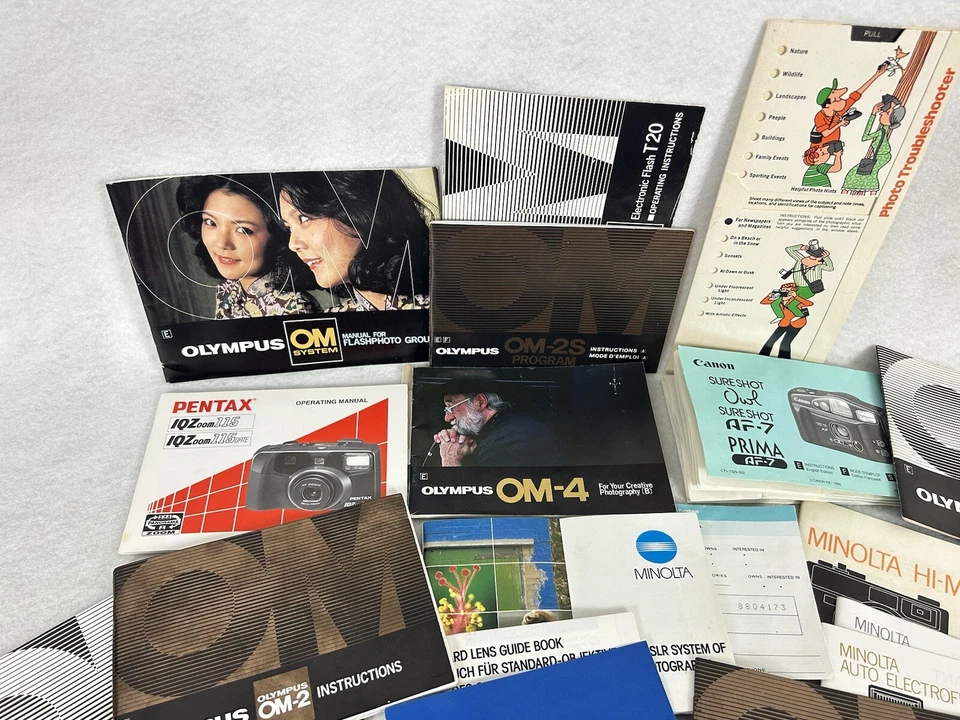 Lote manual de instrucciones de cámara fotográfica vintage Olympus Canon Minolta Pentax y más Foto 2 de 4