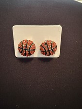 New Basketball Rhinestone Stud Earrings