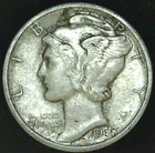 1944-D 10C Mercury Dime 90% Silver XF 22owc0530
