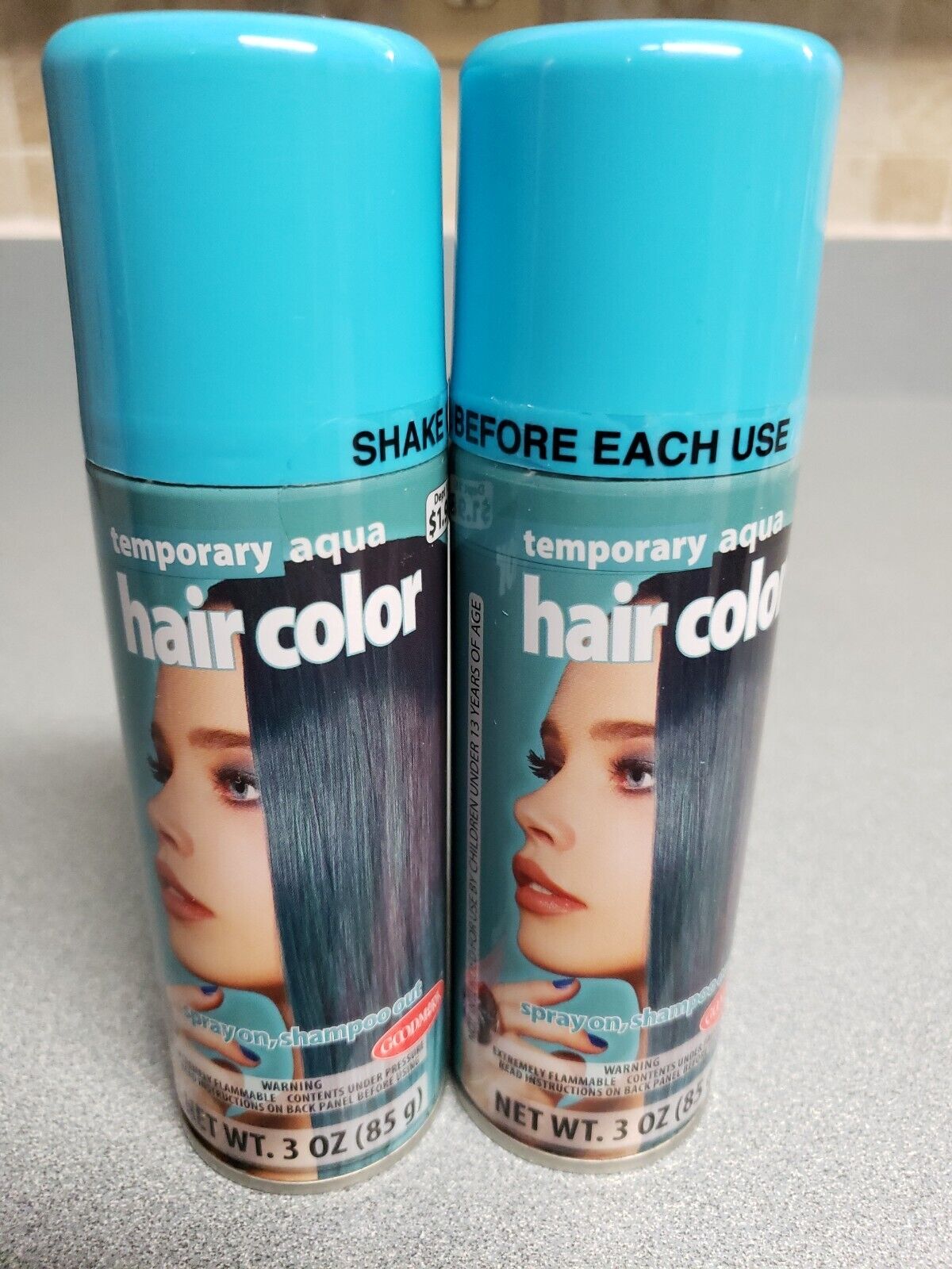 2 pack Goodmark Temporary Hair Color Spray On Wash Out Aqua Blue New  718762626054 | eBay