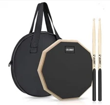 LOLUNUT 12 Inch Silent Drum Pad, Dumb Drum Beginner Practice Pad, with 5A Sticks