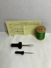 Vintage SINGER Sewing Machine tools in BROWN Screwdriver and Stiletto SET A