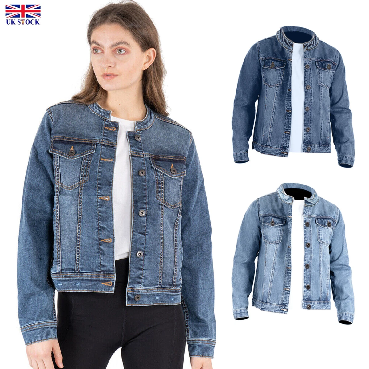 L'Agence Yari Collarless Denim Jacket in Blue | Lyst Canada