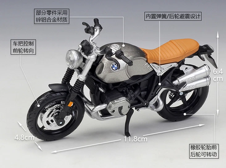 Maisto 1:18 BMW R Nine T Scrambler Motorcycle Bike Model New in Box - Image 2 of 4