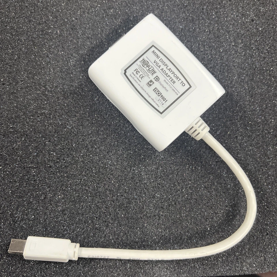 Tripp Lite P137-06N-VGA White Mini DisplayPort Adapter to VGA Adapter TESTED - Image 2 of 2