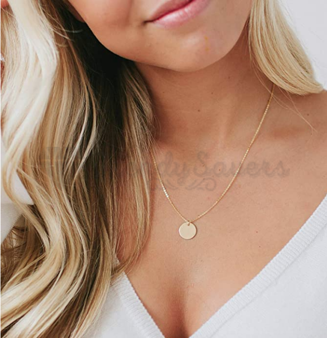 Top Quality 18ct Real Yellow Gold Plated Coin Pendant Short Chain
