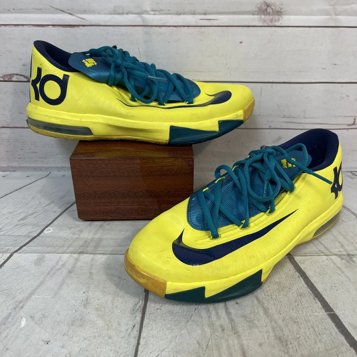 Nike KD VI 6 Seat Pleasant Sonic Yellow/Blue Kevin Durant Size 6Y 6 Youth