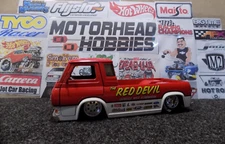 JADA 1:24, DUB CITY - OLD SKOOL, 1965 FORD ECONOLINE RED DEVIL DRAG PICKUP 91363