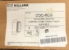 Killark COC-6CG Standard Location O Series Combo Conduit Body Hub Size 2"