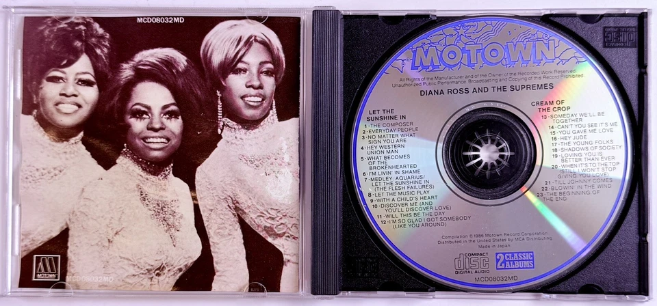 Diana Ross And The Supremes Let The Shine In / Cream Of The Crop CD JAPAN PRESS Foto 3 de 4