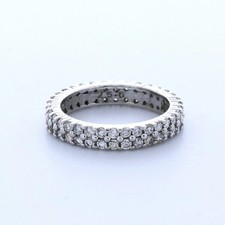 Classic Eternity Wedding Ring 14K Gold 2.50 Carat Round Lab-Grown Diamond D VVS1