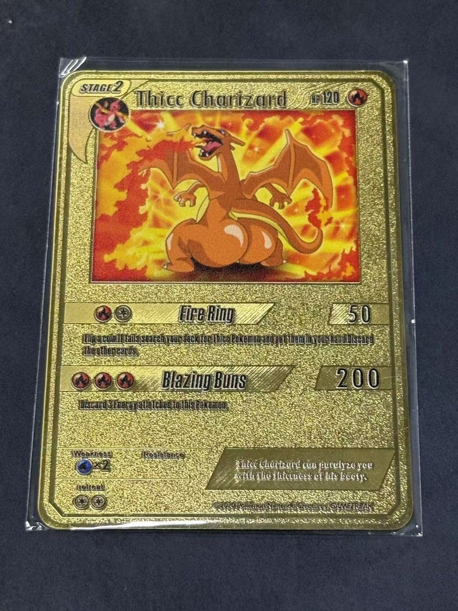 Thicc Charizard HP120 Metal Pokémon Card-Collectible Gift Display