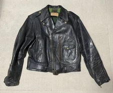 Hercules 1940s-50s Leather Rider Jacket Horsehide D-Pocket Vintage Size 42