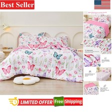 Vibrant Flower Butterfly 6-Piece Twin Bedding Set for Stylish Bedrooms