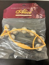 Alice ATB003 Fish Shaped Tambourine Yellow Hand Held Durable Plastic