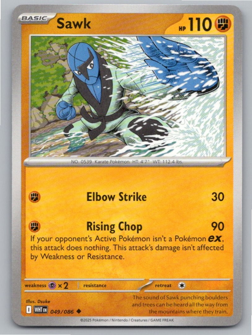 2025 POKEMON SAWK WHITE FLARE 049/086 UNCOMMON NM A53234 FREE S&H