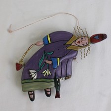 Origin Folk Art Hand-Painted Angel Wall Hanging FLAW