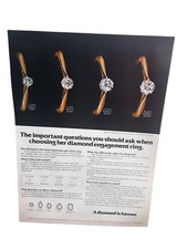 1979 De Beers Diamond Ring Print Ad Vintage Engagement Jewelry Ad