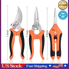 3 Pcs Garden Shears Stainless Steel Gardening Scissors Pruning Shears for Garden