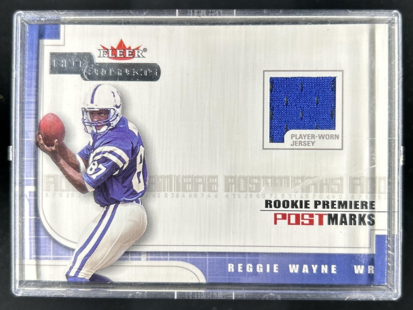 Reggie Wayne Fleer Hot Prospects # Draft Day-Postmarks