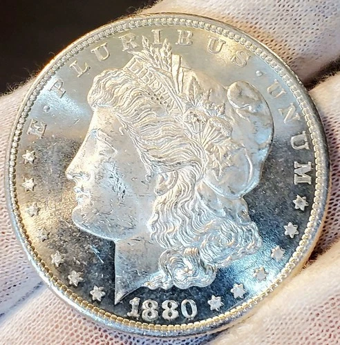* 1880 S * BU MS+ STUNNING PL ☆ OBVERSE MIRRORS!! PQ MORGAN SILVER DOLLAR #A12