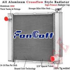 22w X 19h Universal 2row Aluminum Radiator For Chevrolet Gm Sbc Bbc 22w X 19h Universal 2row Aluminum Radiator For Chevrolet Gm Sbc Bbc