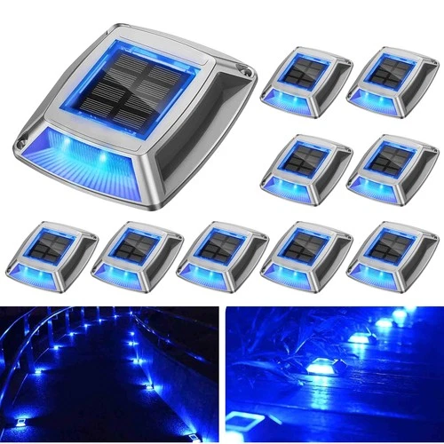 1-12Pack Solar Driveway Lights Outdoor Sidewalk Avenue Dock Deck Steps Lamp IP68