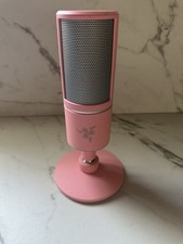 Razer Seiren X Desktop Cardioid Condenser Microphone Quartz Pink- Tested  Works