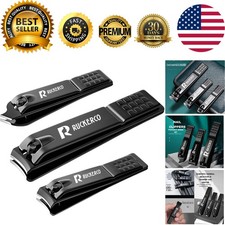 Ergonomic 3-Piece Nail Clipper Set - Durable Stainless Steel & Slant Edge