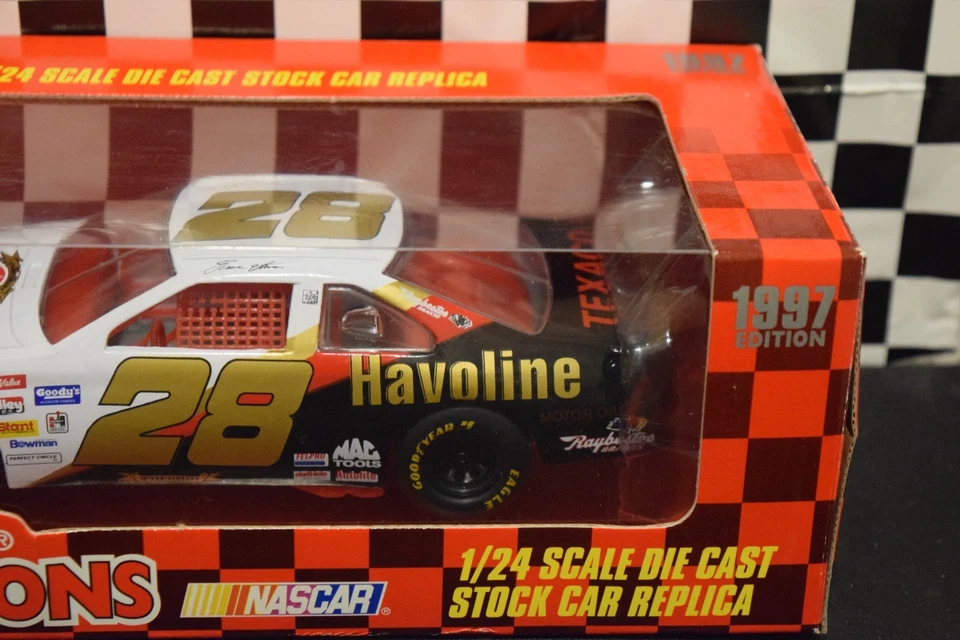 Campeones de carreras Ernie Irvan #28 Havoline Texaco 1997 escala 1:24 Ford Foto 3 de 4