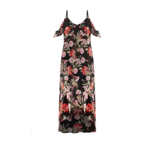 Speechless Floral Print Ruffle Sleeve Ho Low Dress Size XL NWT Multicolored