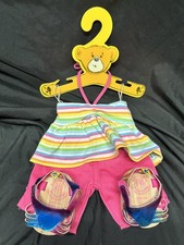 Build A Bear Set Lot Rainbow Shirt Pink Shorts Clothes Rainbow Shoes Set