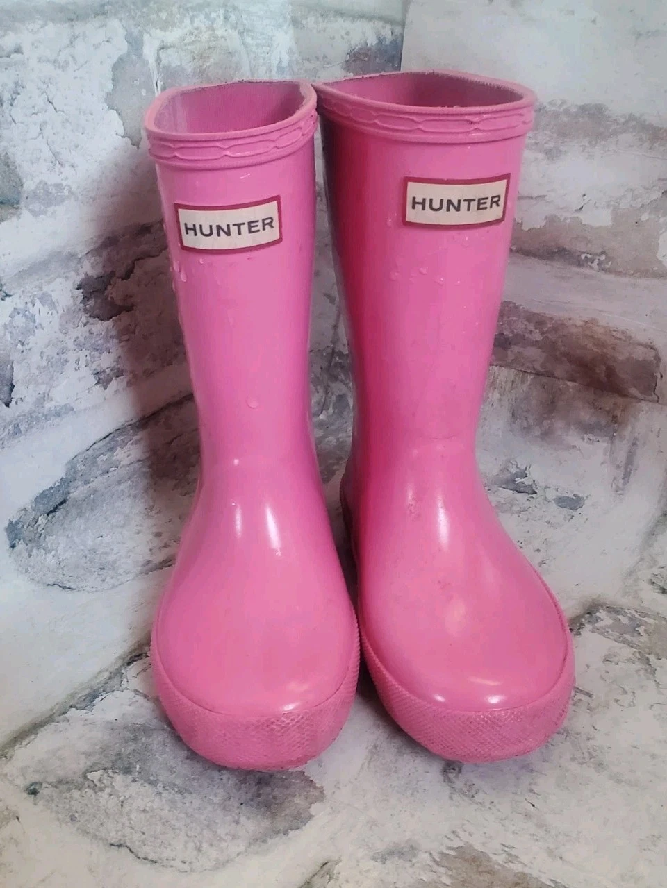 Hunter First Classic Rain Pink Boots Size UK 9/ US 10