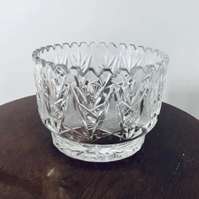 Cut Crystal Bowl With Sawtooth Edge, Crystal Bowl, Beautiful Crystal Bowl