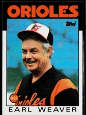 Earl Weaver 1986 Topps #321 Baltimore Orioles