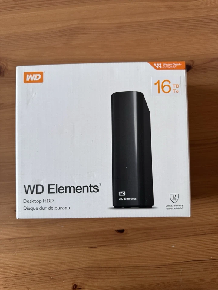 WD Elements Desktop 16TB, USB 3.0, Externe Festplatte - Schwarz (WDBWLG0160HBK)