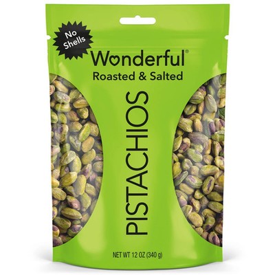 Wonderful Pistachios No Shells Roasted, Salted Nuts, 12 Ounce Bag.
