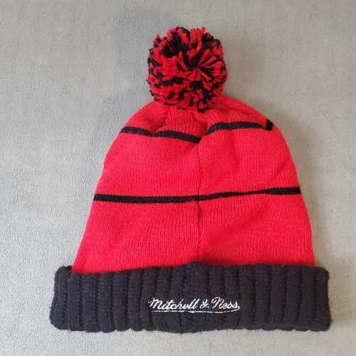 Retro 2013 Mitchell & Ness Chicago Bulls Winter Strickmütze Herren schwarz & rot - Bild 3 von 6