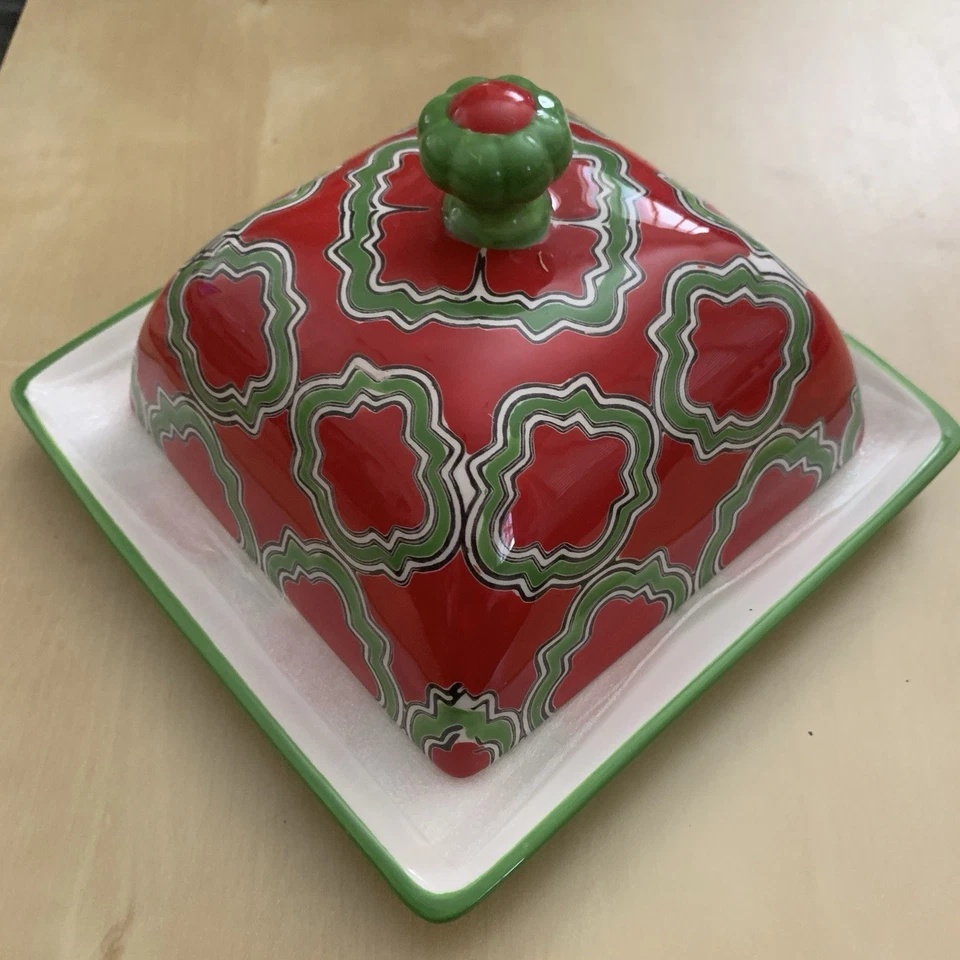 Mesa decorativa de Natal vermelha verde branca coberta de manteiga prato buffet férias - Imagem 2 de 4