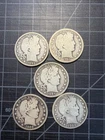 6x USA Silver Barber Half Dollar 1892 1903 1907 1909
