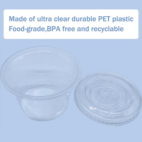 50 Pack 8 OZ Disposable Plastic Cups with Lids Clear Dessert Containers Drink - Bild 4 von 7