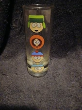 Southpark Tall Shot Glass Featuring Kenny, Cartman, Kyle, and Stan.