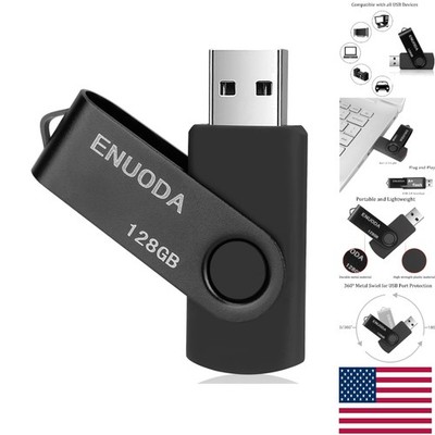 128GB USB Flash Drive - Swivel Design, Dust Proof & High-Speed Data Transfer