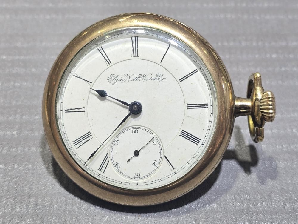 Elgin BW Raymond Model 2 18s 17j RR pocket watch running (CJL064186)
